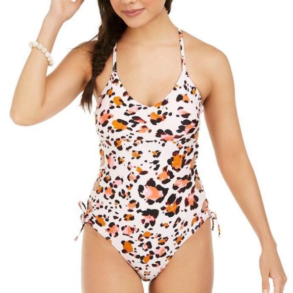 Hula Honey Other - Hula Honey Pink Leopard Swimsuit Size Extra Small XS One Piece Animal Print NEW